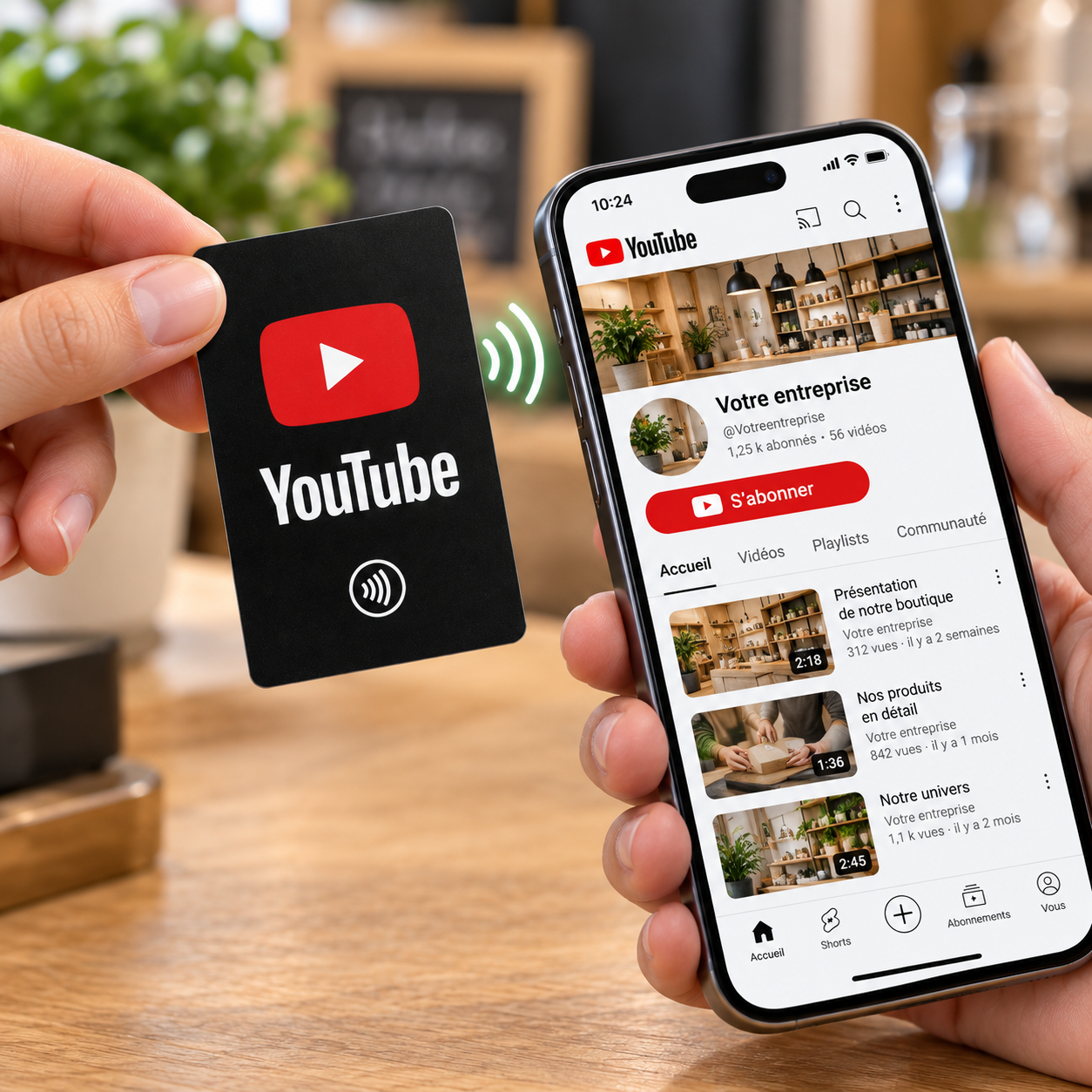 YouTube · Carte NFC de poche