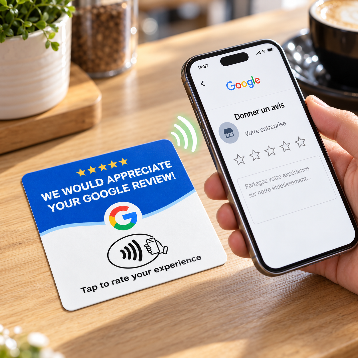 Avis Google · Plaque carrée