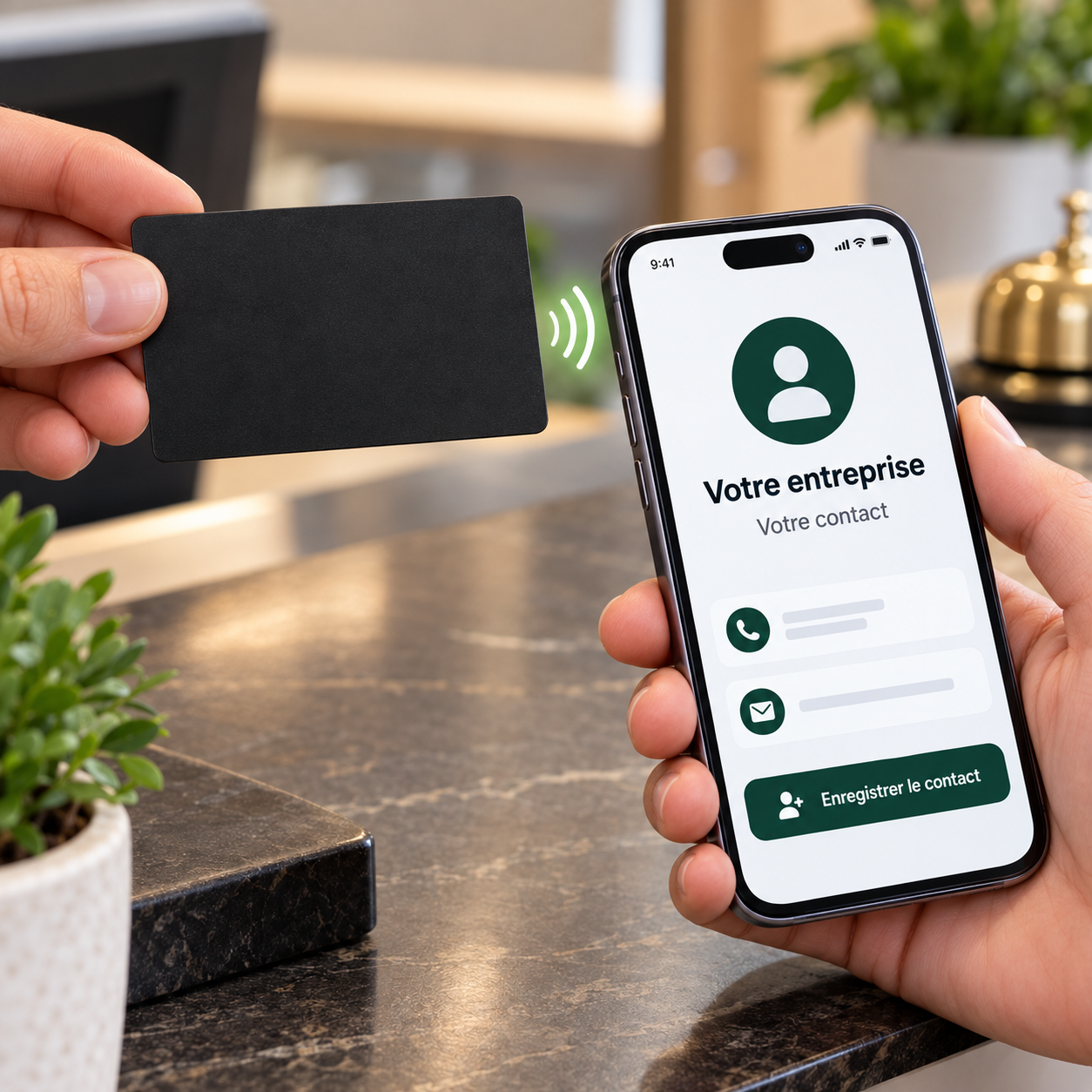 Carte de visite NFC · Noire