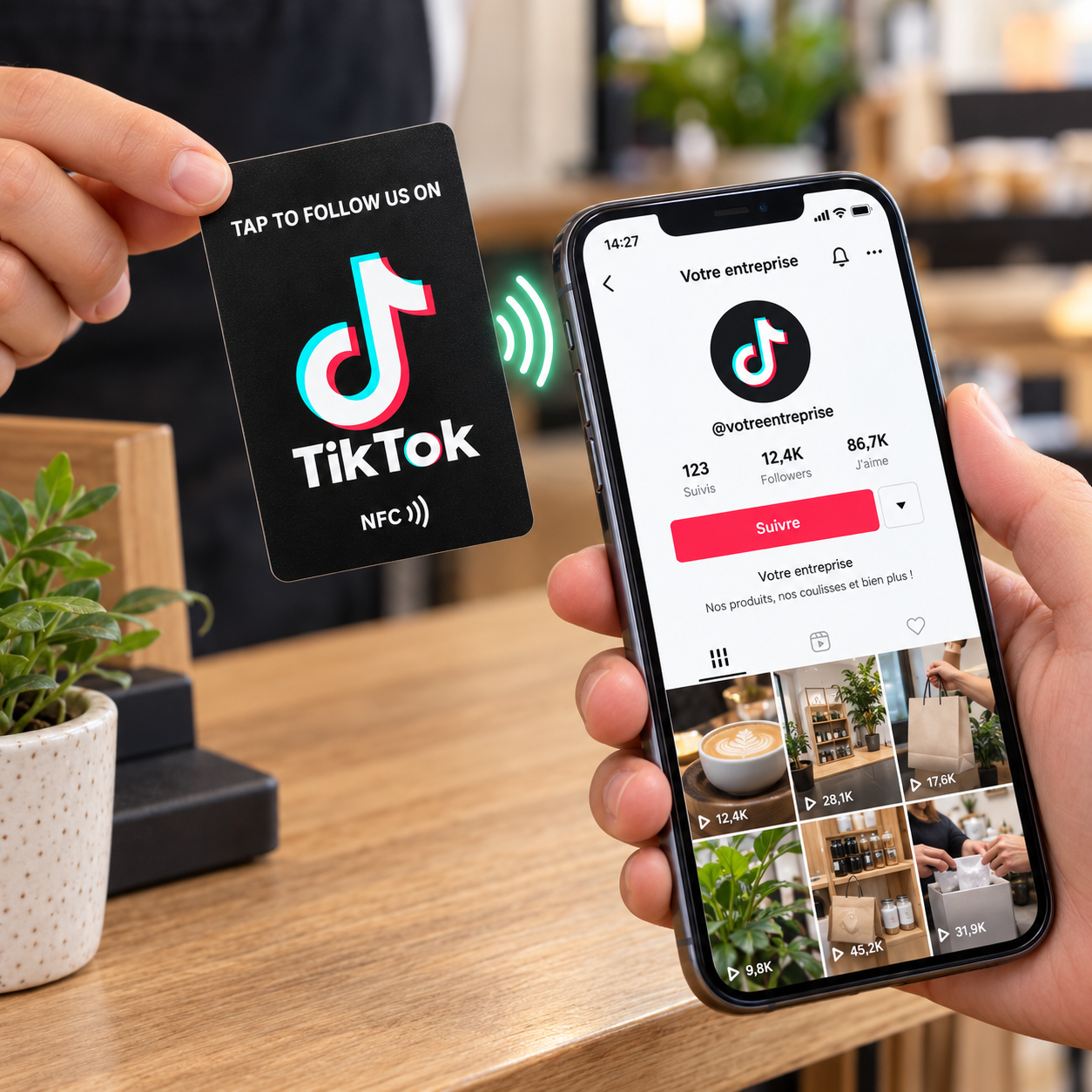 TikTok · Carte NFC de poche