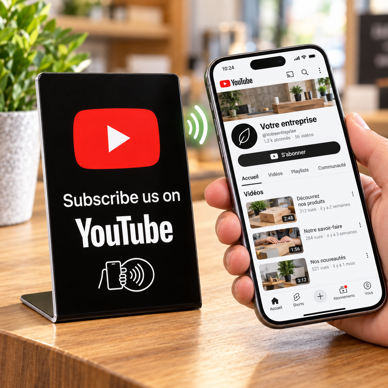 YouTube · Présentoir NFC