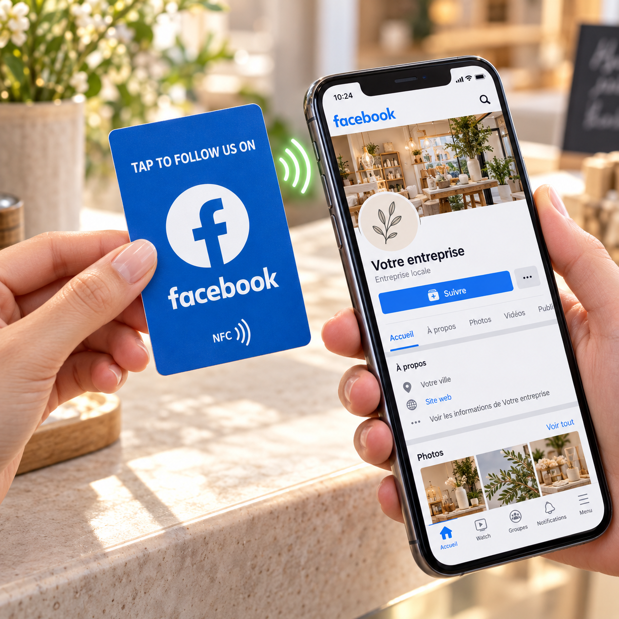 Facebook · Carte NFC de poche