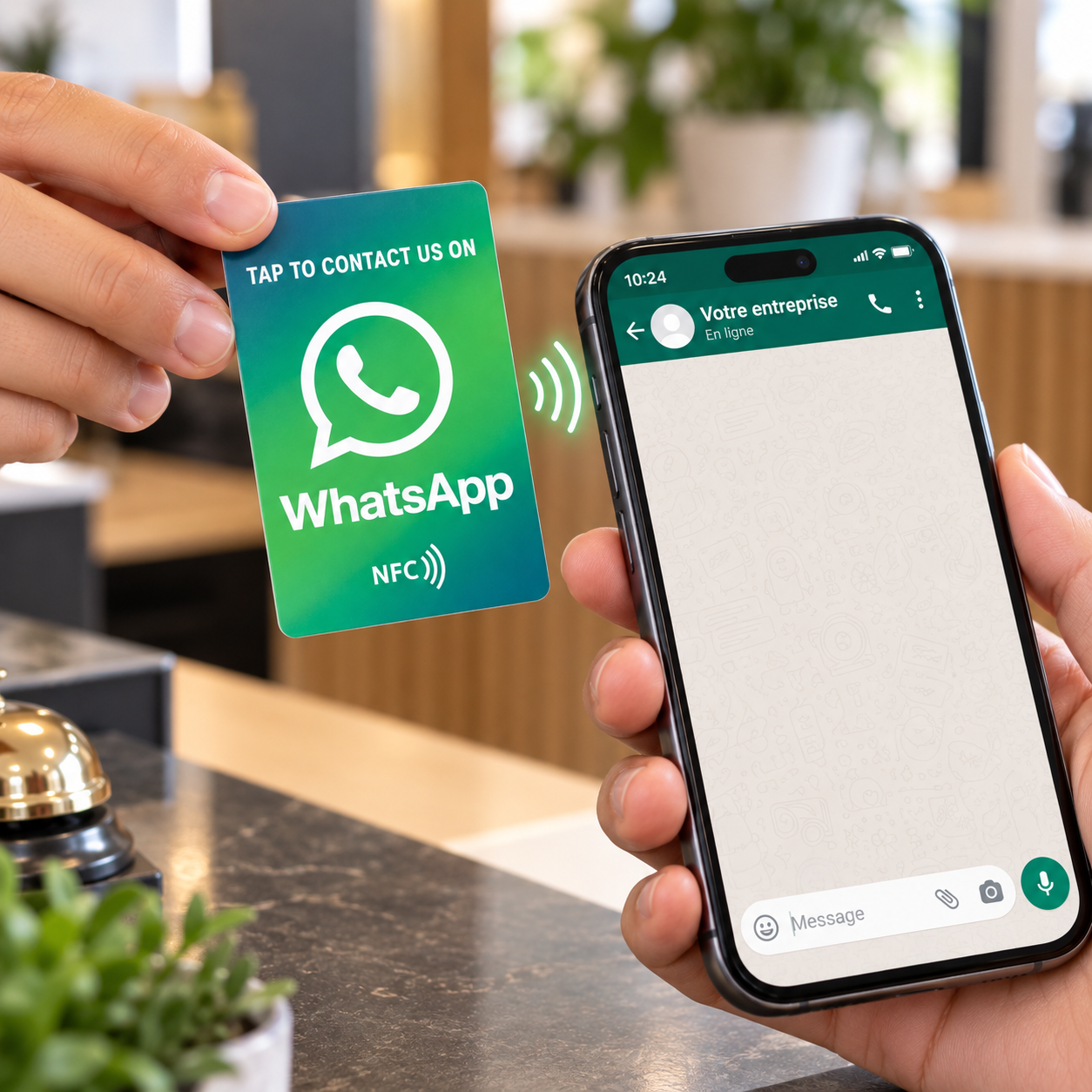 WhatsApp · Carte NFC de poche