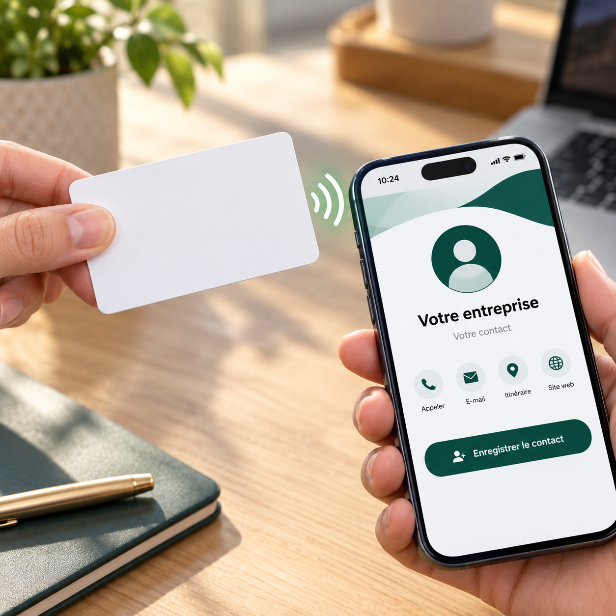 Carte de visite NFC · Blanche